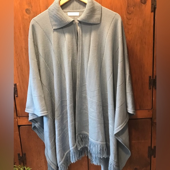 Alexia Light Blue Poncho/Cape- Size M/L - Picture 2 of 12